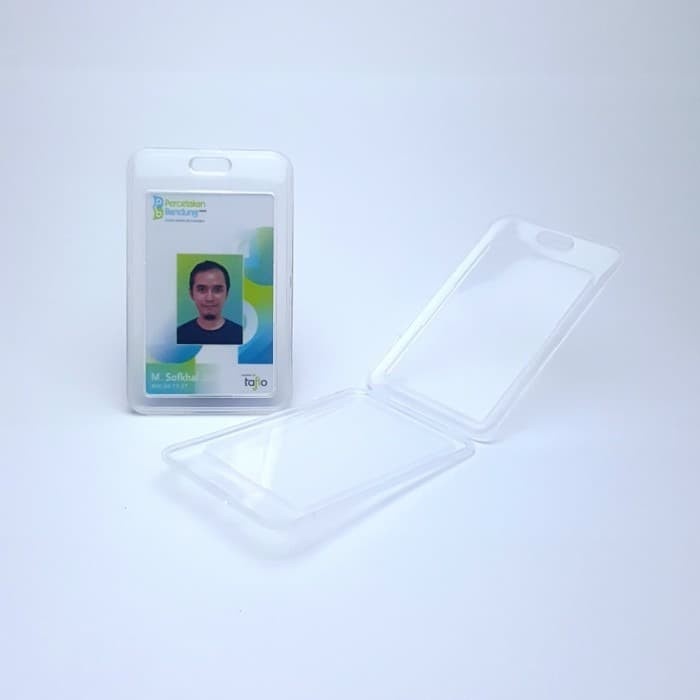 frame casing box tempat ID card flashdisk holder bening tutup portrait