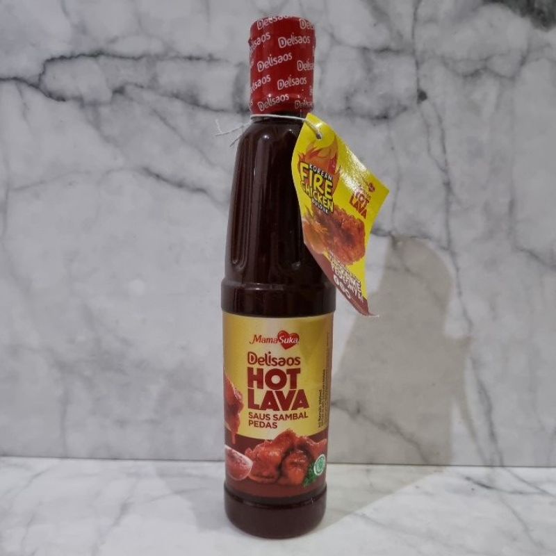 

saus sambal pedas hot lava delisaos mamasuka 260 ml