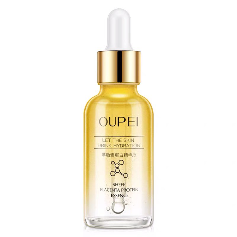 OUPEI SERUM SHEEP PLACENTA PROTEIN ESSENCE 30ML EYE ESSENCE WAJAH GLOWING EMAS HYALURONIC Collagen A