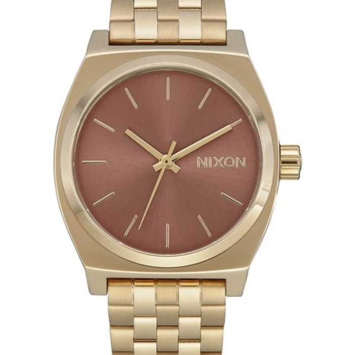 Jam Tangan Wanita Nixon Medium Time Teller A11303006 Light Gold Stainless