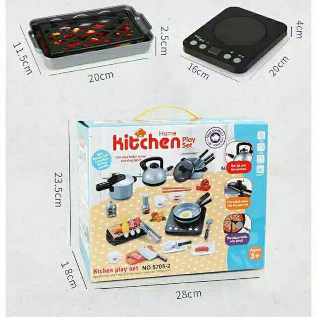 Mainan Anak Home Kitchen Play Set 36pcs / Mainan Masak Dapur Peralatan Kitchen Masak