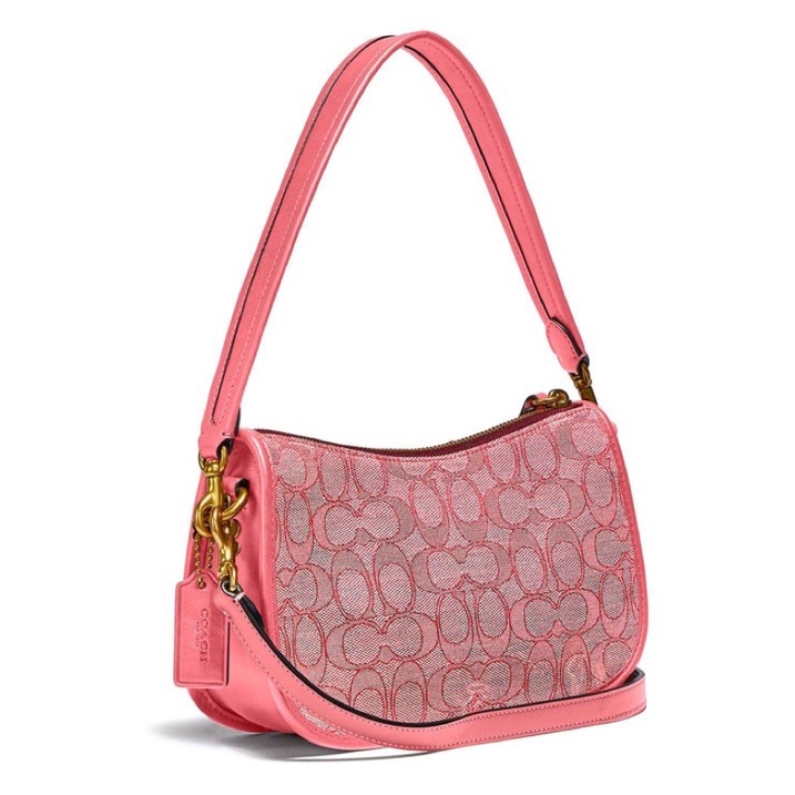 Coach Swinger Bag In Signature Jacquard - Pink (C0721)