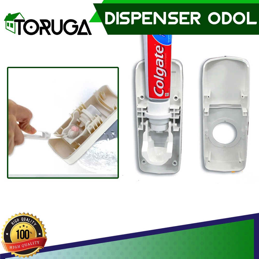 Dispenser Touch Me Odol Pasta Gigi Tempat Penyimpanan Sikat Gigi Tempel Dinding Mudah Praktis