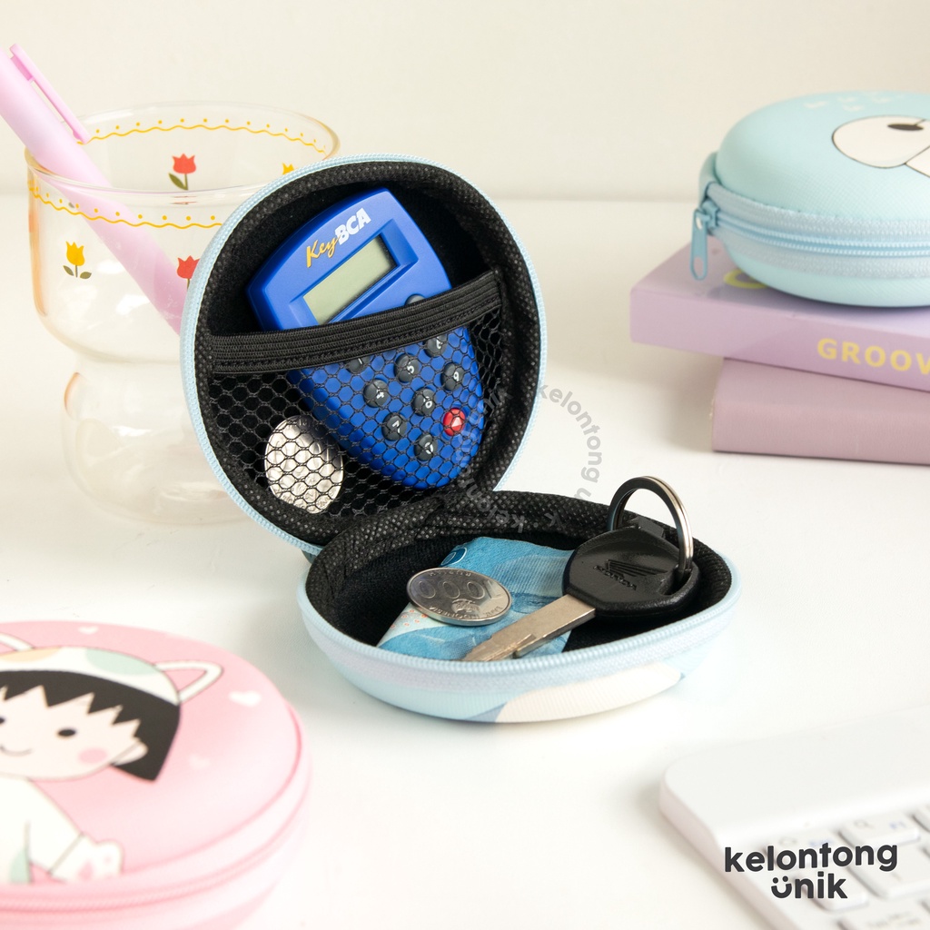 PRINTING BULAT - Dompet Headset Kartun/ Dompet Koin Karakter/ Dompet Kabel Charger