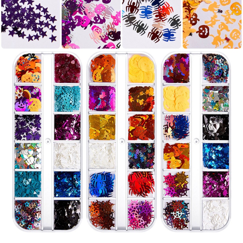 Siy Serpihan Glitter Sequin Resin Uv Epoxy Untuk Dekorasi Nail Art Halloween