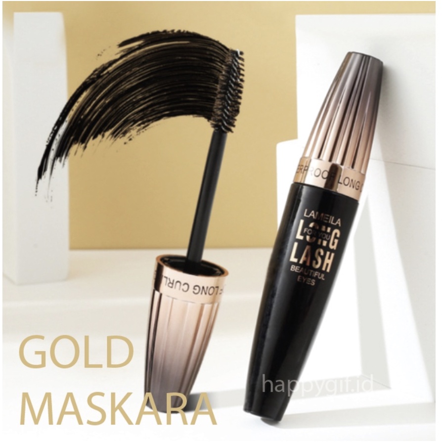 LAMEILA Gold Mascara Long Lash Curling Maskara Slender Waterproof LA051