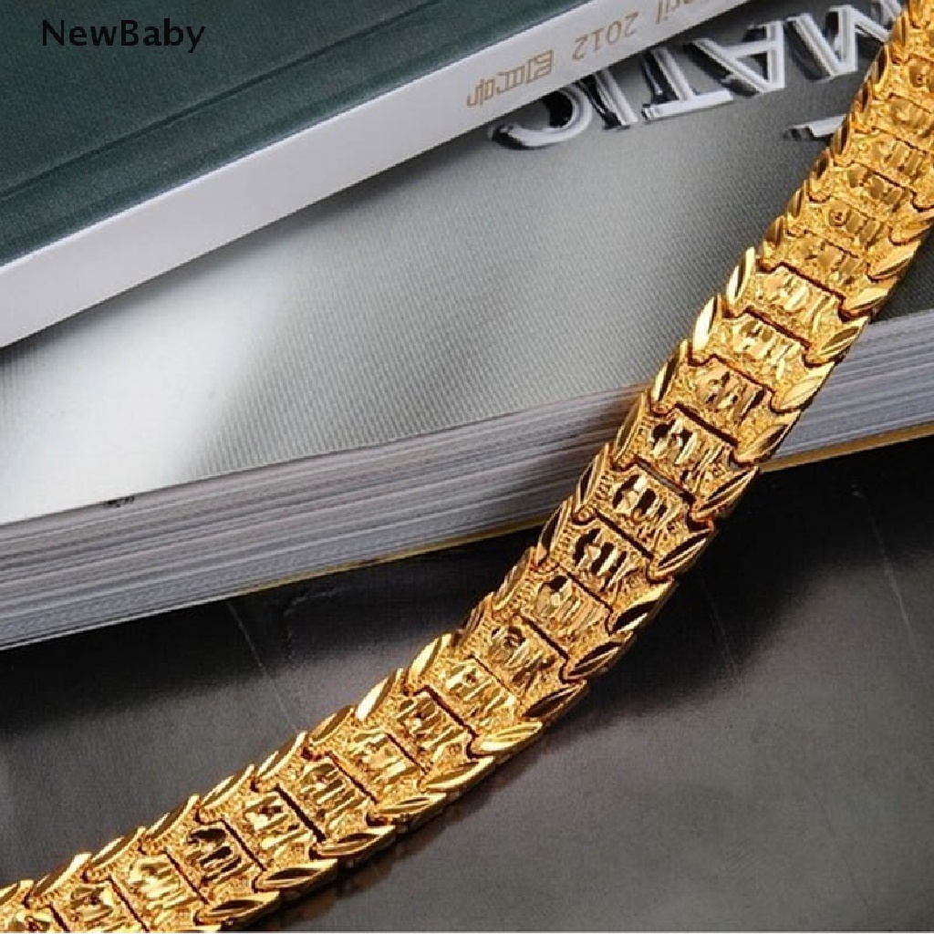 Charms Jam Tangan Gelang Rantai Lapis Emas 18K Untuk Pria