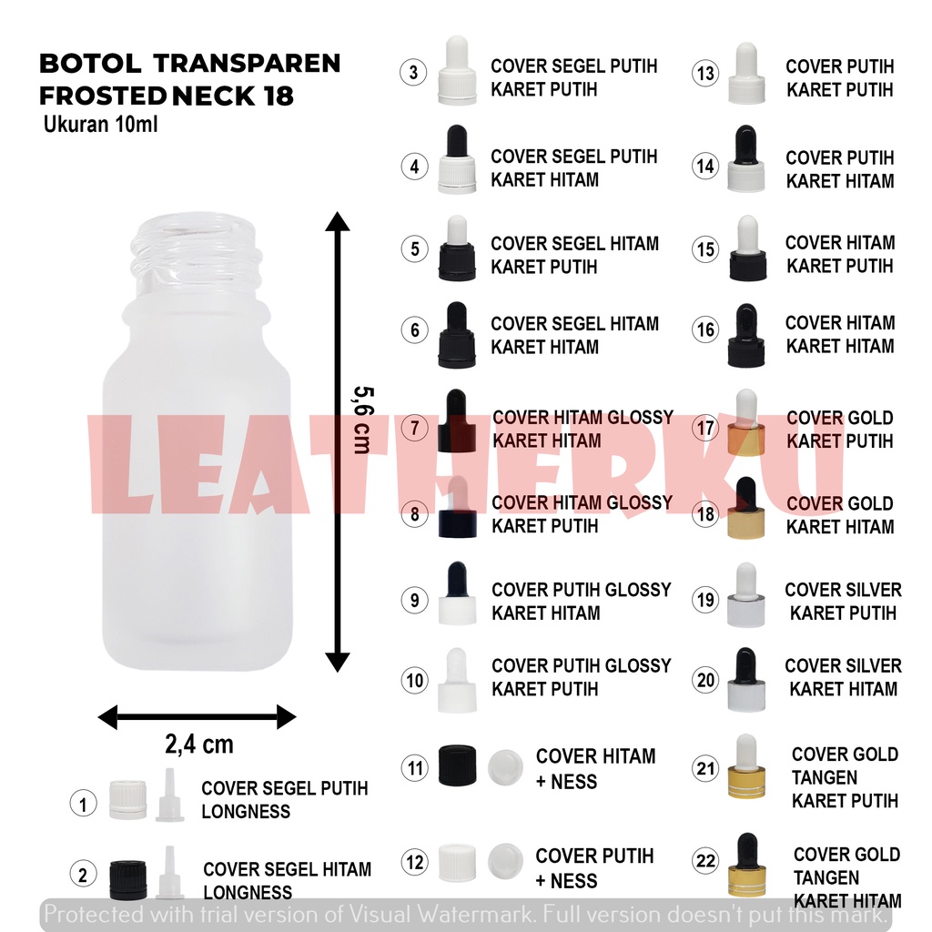 Botol Kaca Pipet Import 10 ML Transparent Frosted