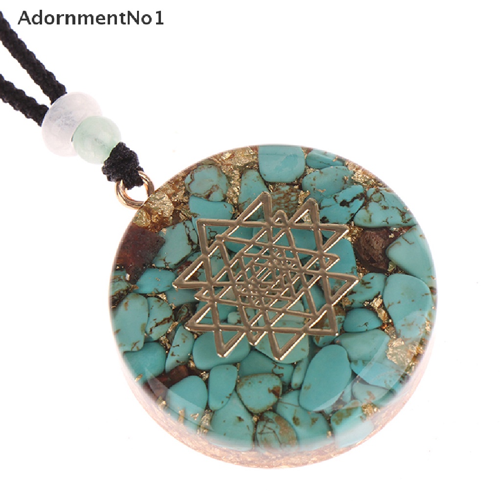 (AdornmentNo1) Orgonite Liontin Batu Chakra Sacred Sri Yantra Orgonite Untuk Aksesoris Kalung / Perhiasan