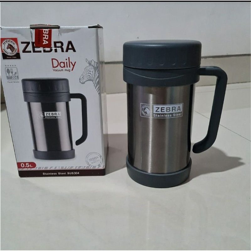 112901 Vacuum Mug w/Handle Daily 500ml, Thermos Mug Zebra SUS 304