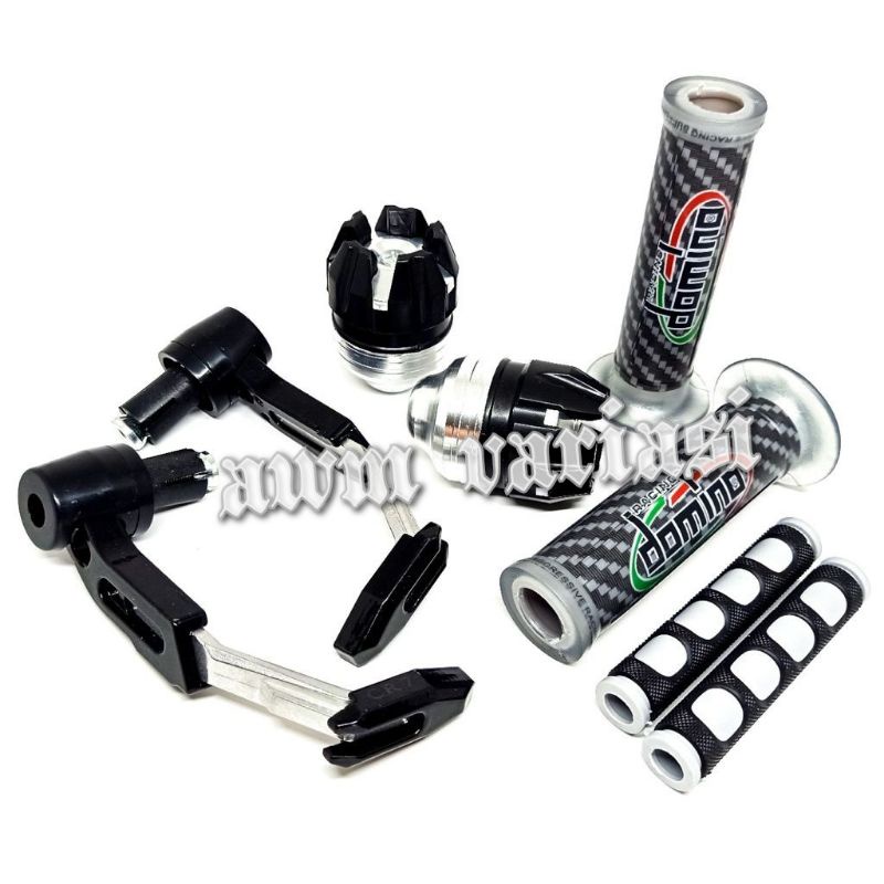 PAKET 4IN1 Handgrip Domino Carbon + Proguard Robot + Jalu As Roda + Karet Handle Rem Universal Semua motor 1 paket 4item