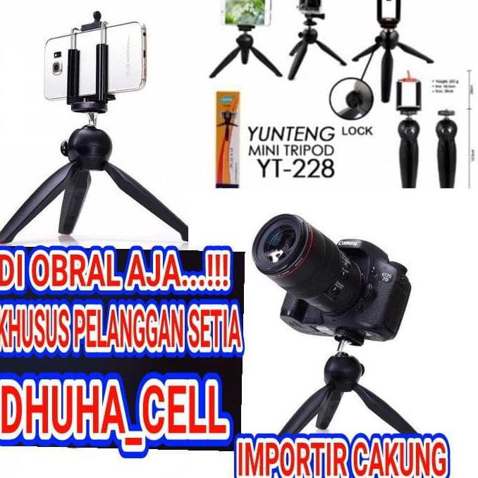 PROMO TRIPOD CAMERA YUNTENG MINI YT-228 / YT228 / TRIPOD SELFIE YT 228 TERLARIS
