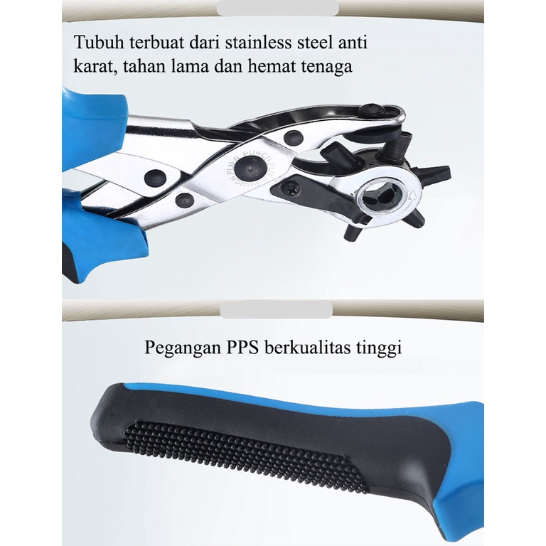 Alat Tang Pembolong Tali Kulit Sabuk Ikat Pinggang Gesper Jam Tangan Hole Puncher