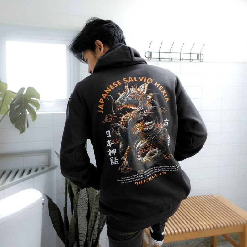 SWEATER JAKET HOODIE JAPANESE DRAGON ART/ SWEATER HOODIE PRIA WANITA