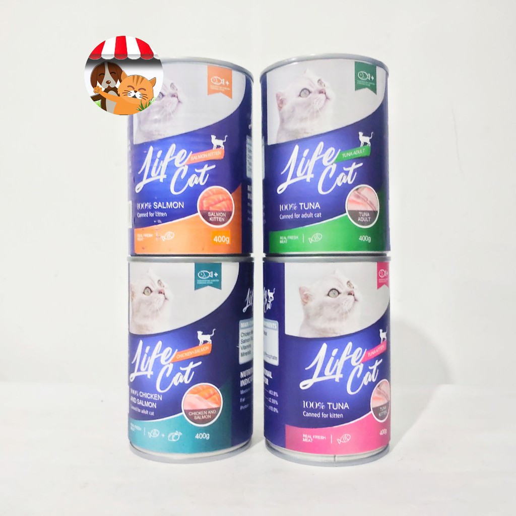 Life Cat Kaleng 400gr Makanan Basah Kucing Adult dan Kitten - Life Cat Wet Food