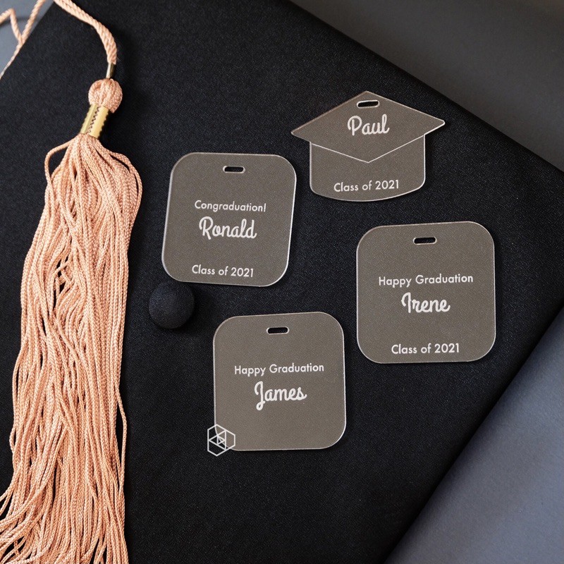 Graduation Tag | Kado Graduation Gift | Acrylic Graduation Akrilik | Hiasan Wisuda Gantungan Wisuda