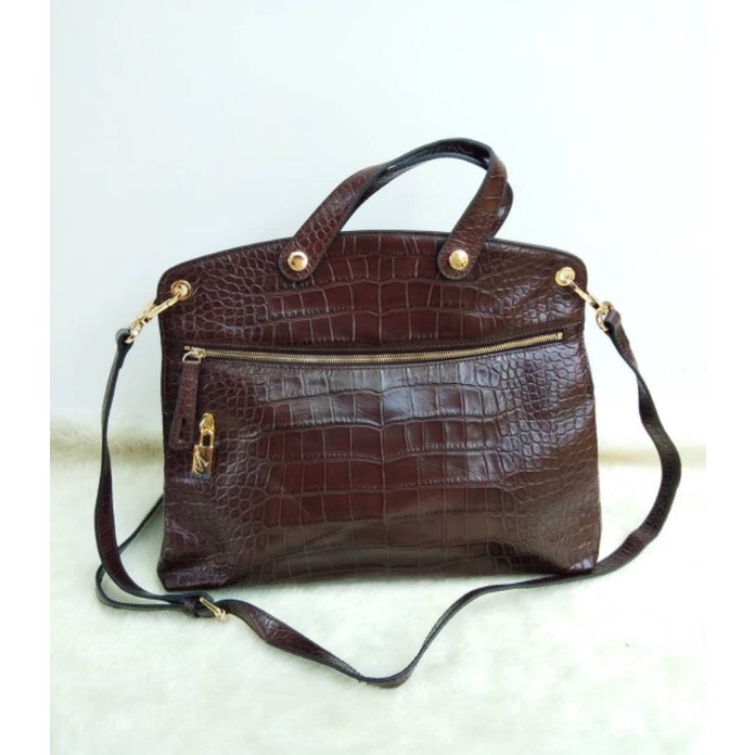 HANDBAG CODMOS PIPER DOME CROCO LEATHER (MODEL ALA FURLA), HANDBAG KULIT MANTUL, KEREN