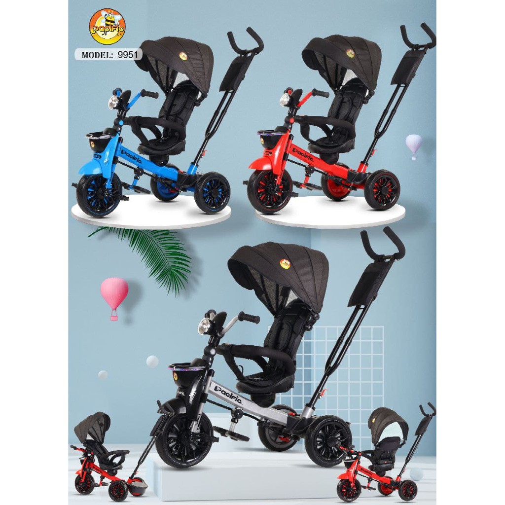 (Kargo) Sepeda Roda Tiga Anak Tricycle Pacific 9951 Headlight Music