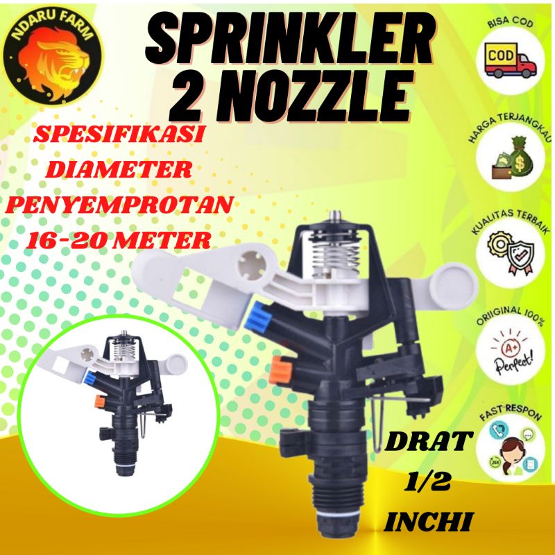 Sprinkler Pertanian Sprinkler Putar 360 Derajat Untuk Irigasi Taman Sprinkler Kebun Irigasi NDARURAM