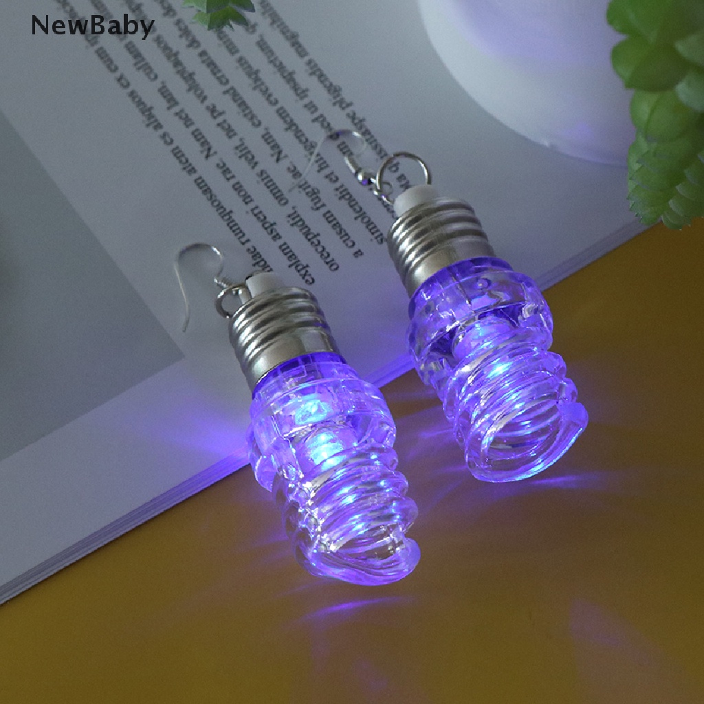 Anting Tusuk Gantung Wanita Desain Bohlam Lampu Luminous Unik Untuk Pestahadiah Teman