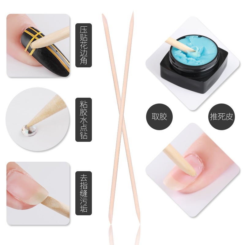 Pretty 5PCS STIK KAYU PENDORONG KUTIKEL / WOODEN STICK PUSHER/stik kayu nail art