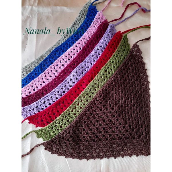 Bandana Rajut / Bandana rajut segitiga / bando segitiga / headband /  bando rajut dewasa / bandana d