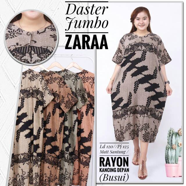 Daster jumbo kancing dada busui zaraa | BAJU TIDUR MURAH