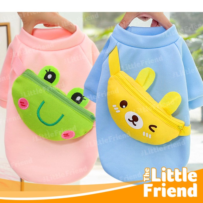 Baju Anjing Kucing Tas Sling Zipper Bag Belakang Cute FROG KERROPI