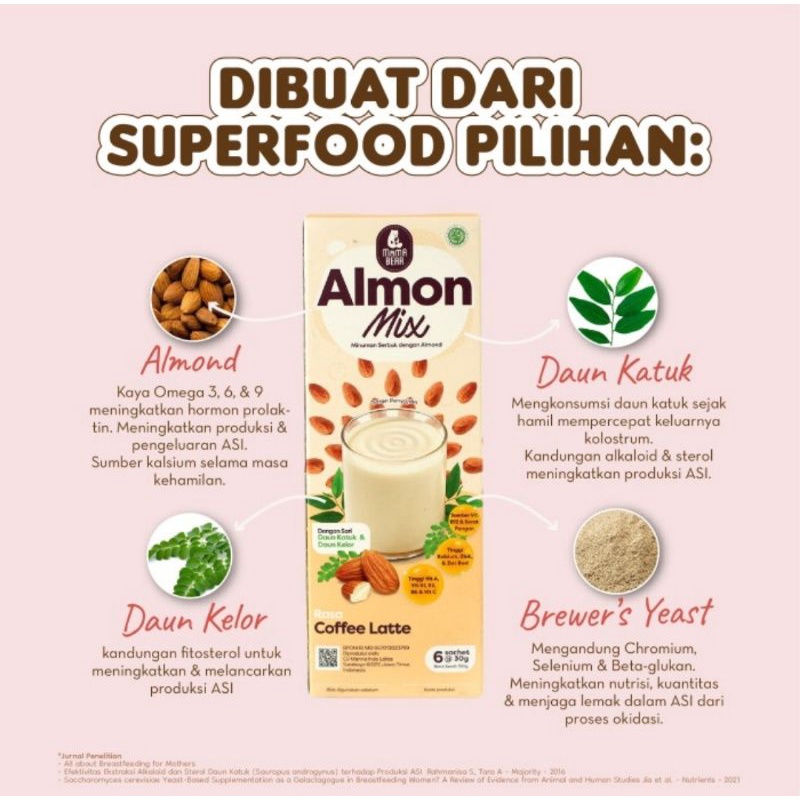 MamaBear Almon Mix - Minuman Serbuk Almon + Daun Katuk Pelancar ASI (ASI Booster)