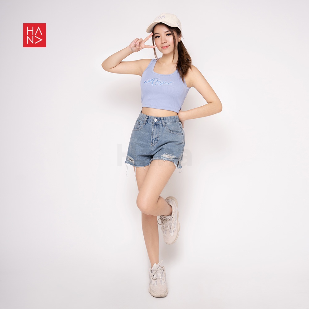 Hana Fashion - Angel Crop Tank Top Rajut Atasan Wanita  - TT195