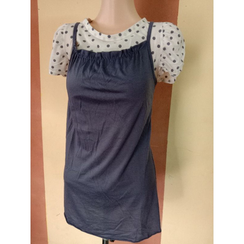 PRELOVED - kaos wanita polkadot