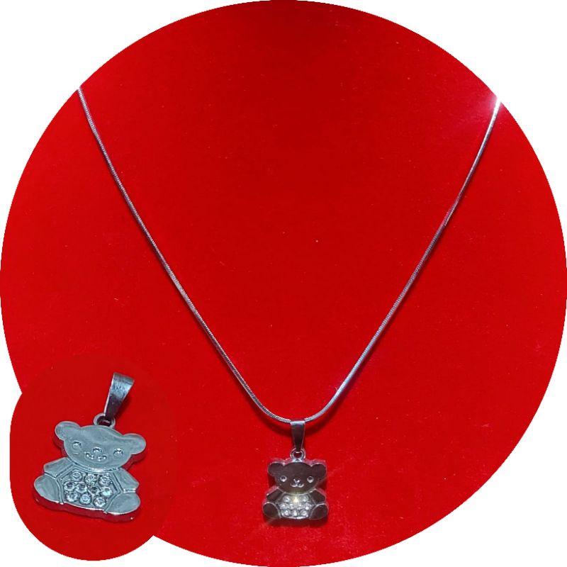 4s Grosir Solo || KALUNG TITANIUM LIONTIN OVAL PERMATA / KALUNG WANITA ANAK BERLIAN SILVER SIRKON LONJONG MATA OVAL BERUANG BERKILAU ANTI KARAT TIDAK LUNTUR TAHAN AIR / WANITA PRIA CEWEK COWOK / DUNIA KALUNG