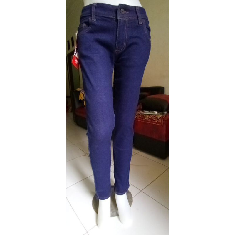 celana jeans wanita stretch melar biru dongker leyco jeans