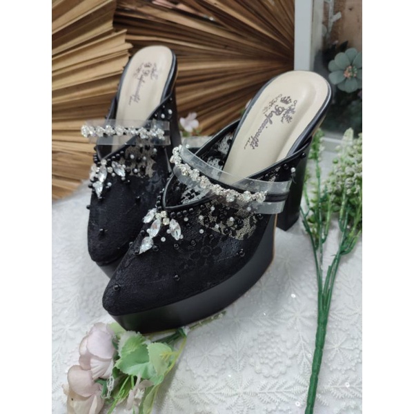 sepatu rafaizoutfit diamont hitam tinggi 12cm