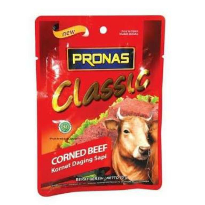 

Pronas Classic Corned 50 gr - Pronas Classic Corned Beef Cheese - Kornet Pronas