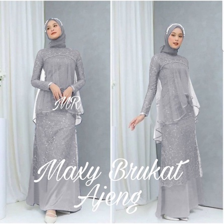 Gamis Wanita Lebaran Syari Muslim Fashion Remaja Terbaru 2021 2022 / Gamis maxi Ajeng Brukat Brokat Mewah Elegan Model Duyung