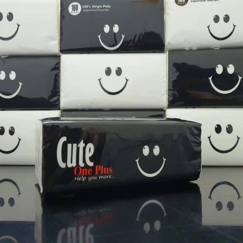 Tissue cute 180 sheet / Cute One Plus Facial Tissue 180 Sheets / Tisu Cute 180 sheet