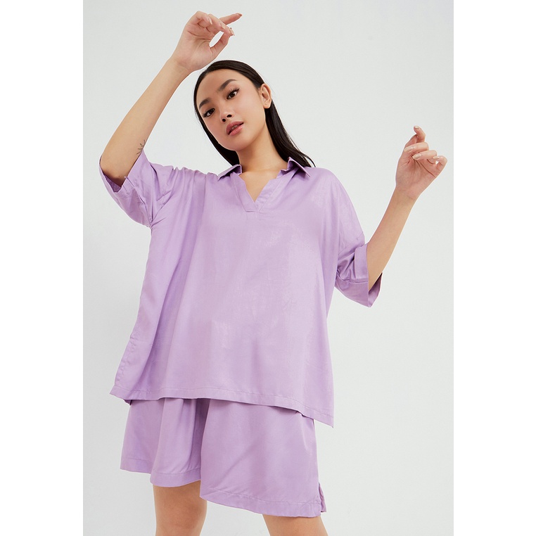 Sundays Attire - DATE SET / Piyama Wanita Rayon Berkerah Polo Celana Pendek