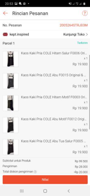  Kaos  Kaki Pria  COLE  Abu F0015 Original Real Picture 