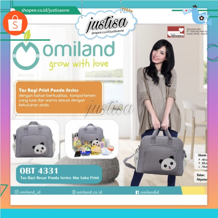 Promo !! OMILAND-TAS BAYI UKURAN MEDIUM PANDA SERIES OBT 4311