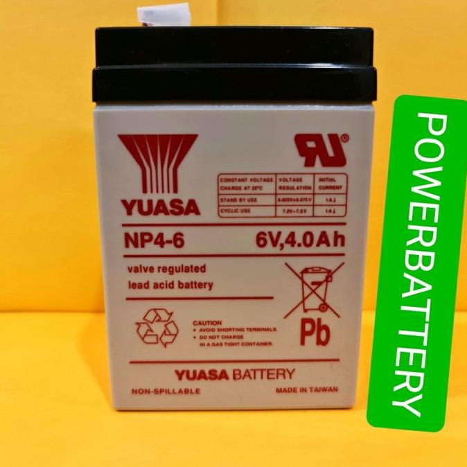Aki kering Yuasa NP4-6 | 6V 4.0Ah