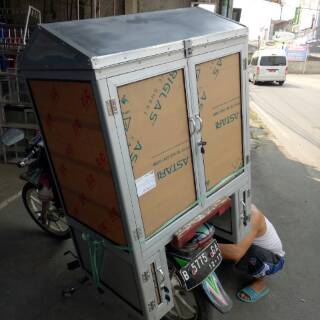 Gerobak roti aluminium bonceng motor Shopee Indonesia