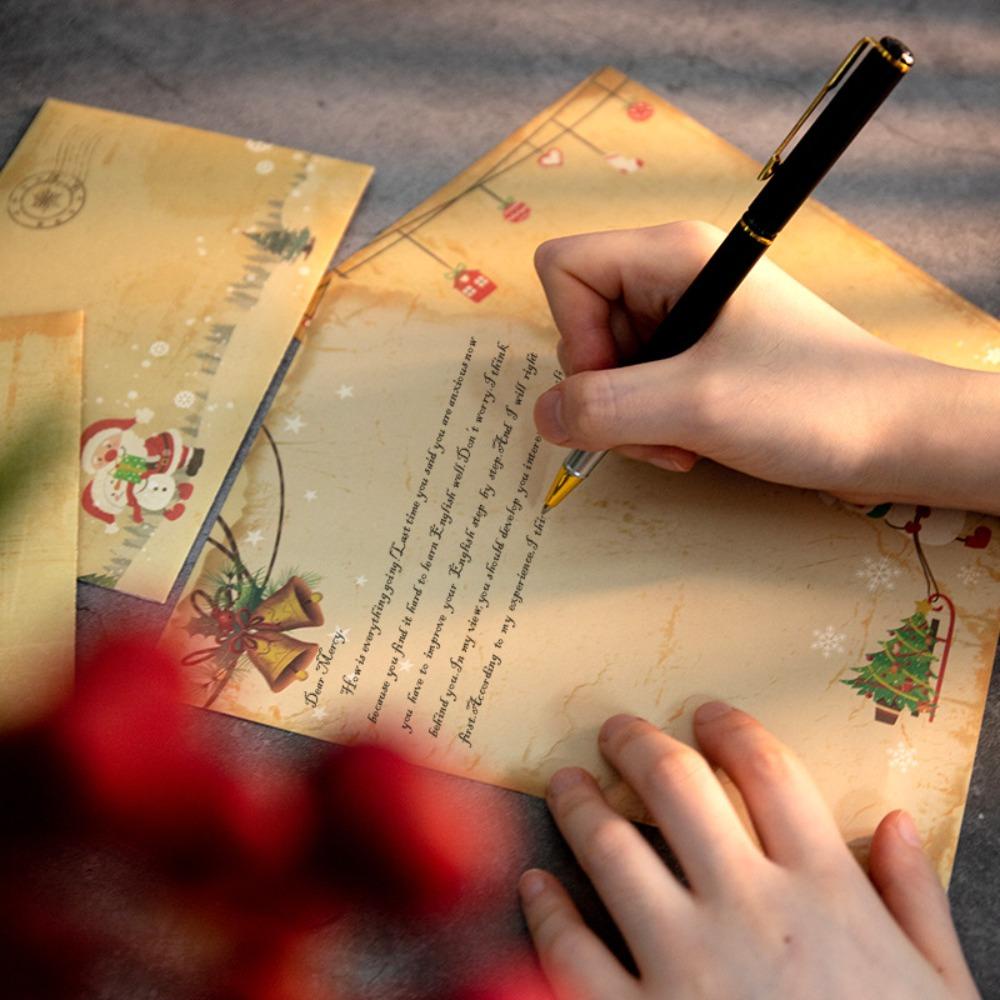 R-flower Letter Kertas Tulisan Undangan DIY Kartu Ucapan Liburan Pernikahan Ulang Tahun Vintage Kraft Paper