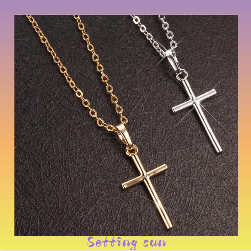 Kalung-SWalib Pria Rantai Vintage Cross-SWalib Liontin Kalung TN