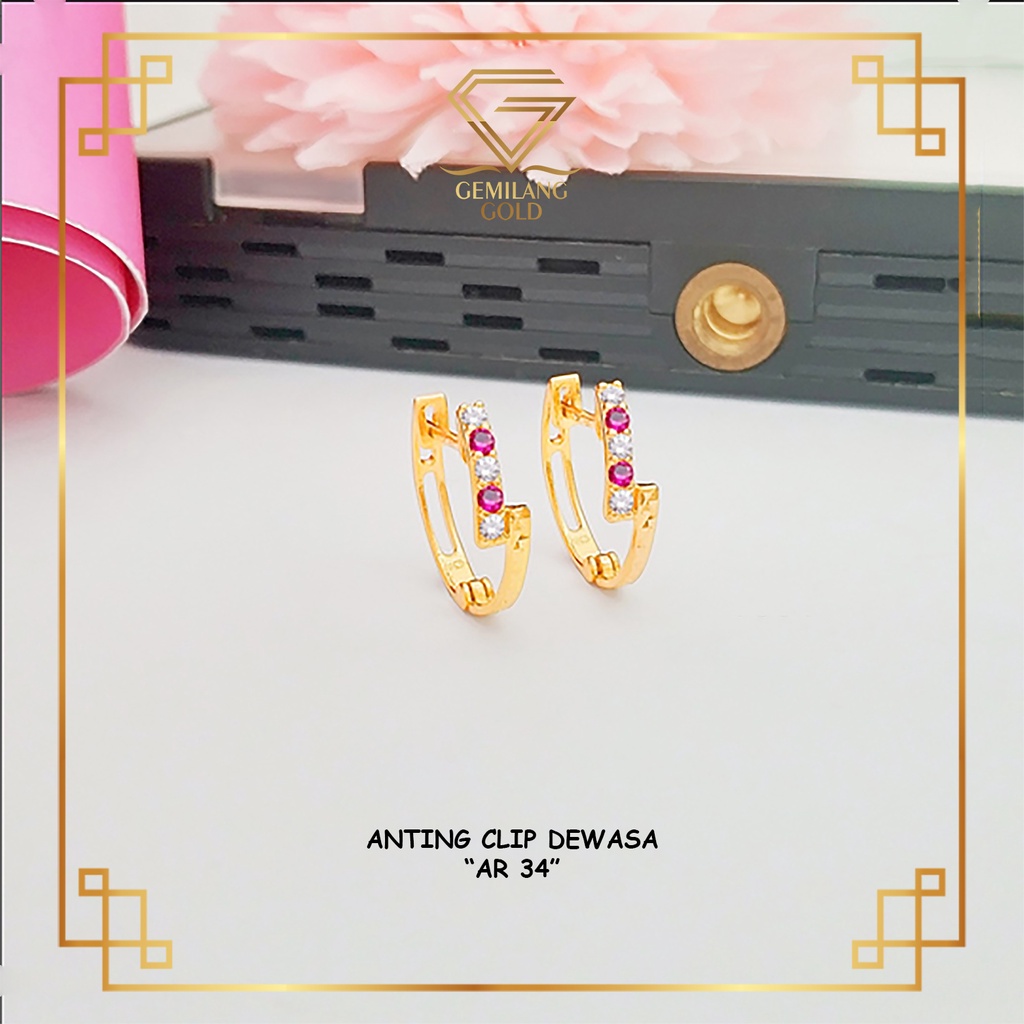 ANTNG CLIP EMAS ANTING JEPIT KADAR 300(6K) & 375(8K) MODEL KASUAL TERBARU REMAJA/DEWASA BISA PAKAI (
