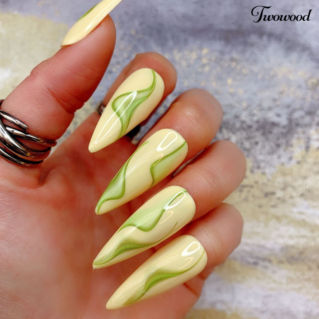 Twowood Stiker Kuku Motif Ukiran Pita 3D Tahan Lama Untuk Manicure / Nail Art DIY