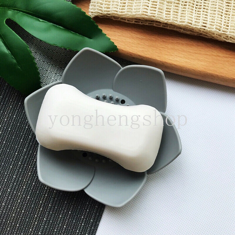 Holder Sabun Bentuk Lotus Bahan Silikon Untuk Kamar Mandi