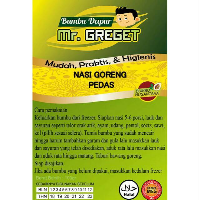 

Mr. Greget Bumbu Nasi Goreng Pedas