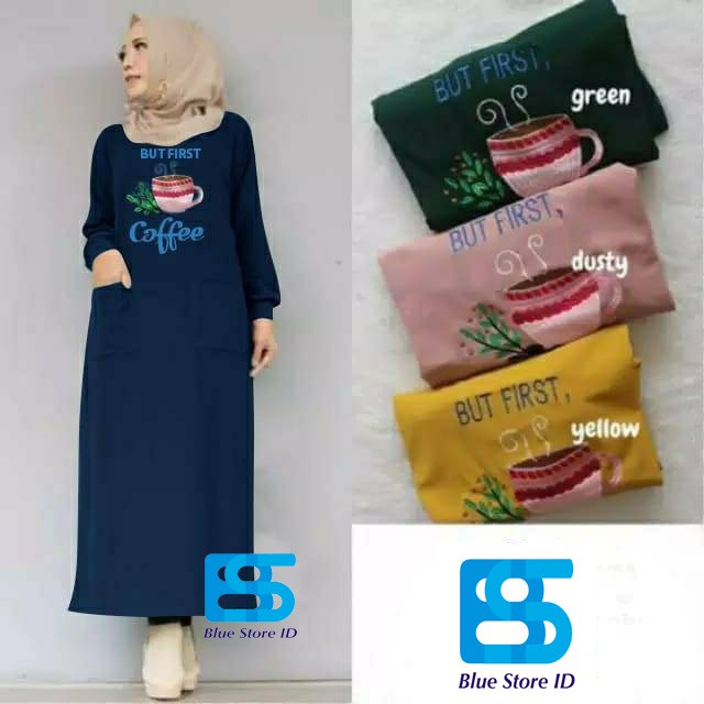 GAMIS GHANIA LONGDRESS BABYTERRY HALUS &amp; KANTONG KIRI, KANAN LONG DRESS MURAH GAMIS MURAH