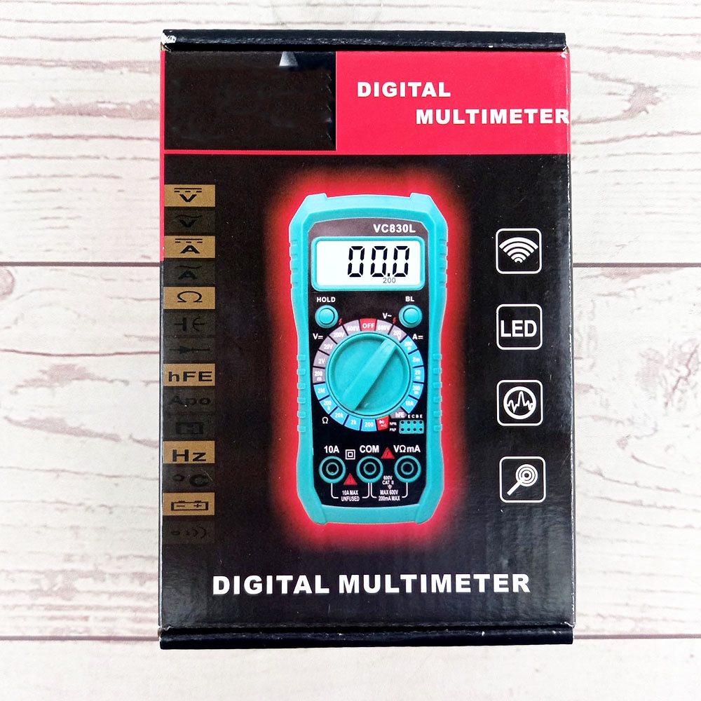 Mini Digital Multimeter AC/DC Voltage Tester - XL830L - Black